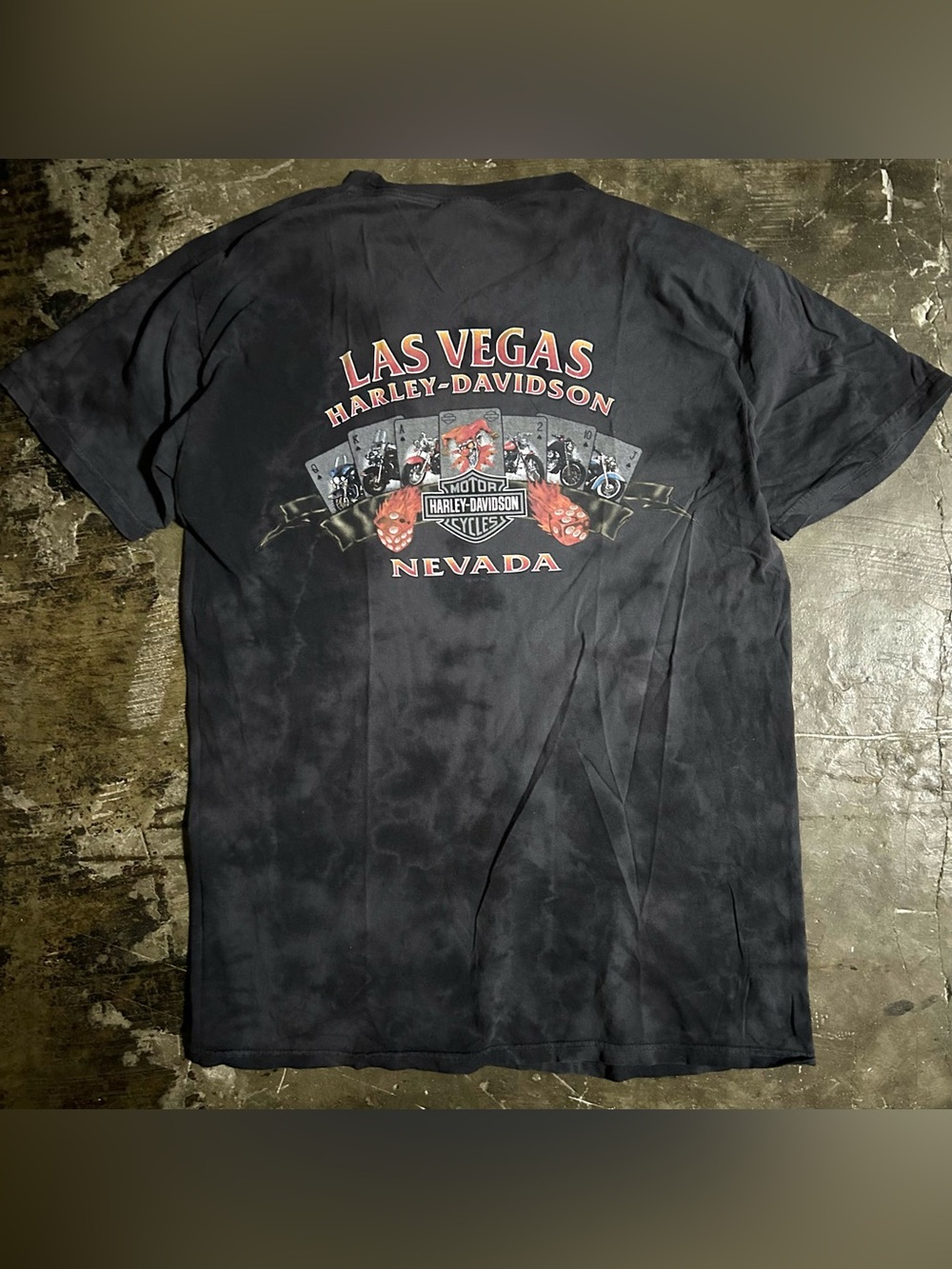 LARGE 2007 Las Vegas Harley-Davidson tie dye tee